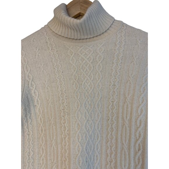 Ralph Lauren Womens Cream Cable Knit Wool & Angora Mock neck Sweater S RY10631 - Picture 5 of 7
